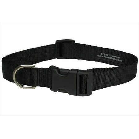 Nylon Webbing Dog Collar; Black - Small